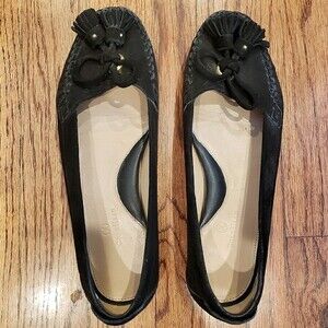 Cole Haan Black Flats with Bow Detail